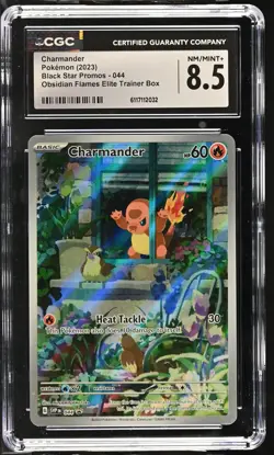 2023 Pokemon Black Star Promos Charmander Obsidian Flames ETB CGC 8.5 #044 - Image 1