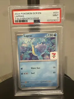 2024 Pokemon 7-Eleven Exclusive Lapras Promo Card #031 PSA 9 - Image 1
