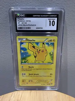 Pokemon Pikachu XY 42/146 LEGO Movie Exclusive CGC 10 Gem Mint 2014 - Image 1