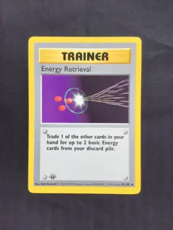 Pokemon Cards: Base Set 1st Edition Uncommon: Energy Retrieval 81/102 - Image 1