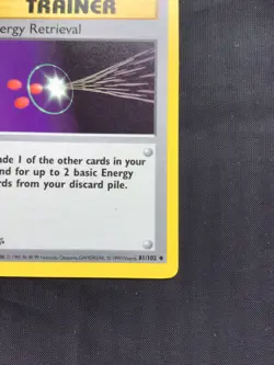 Pokemon Cards: Base Set 1st Edition Uncommon: Energy Retrieval 81/102 - Image 4