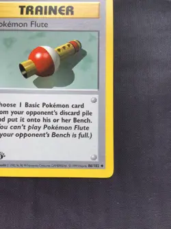 Pokemon Cards: Base Set 1st Edition Uncommon: Pokemon Flute 86/102 - Image 4