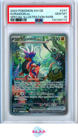 KORAIDON EX SPECI4L ILL RARE POKEMON GER SVI DE-SCARLET & VIOLET 2023 247 PSA 10 - Image 1