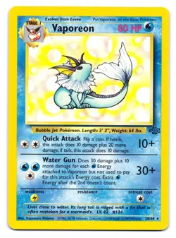 Vaporeon 28/64 Rare Jungle Pokemon Unlimited LP - Image 1