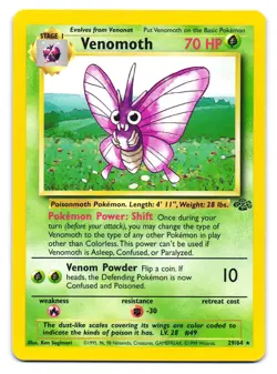 Venomoth 29/64 Rare Jungle Pokemon Unlimited LP - Image 1