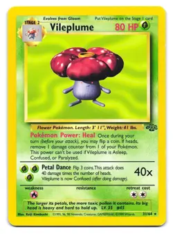 Vileplume 31/64 Rare Jungle Pokemon Unlimited LP - Image 1
