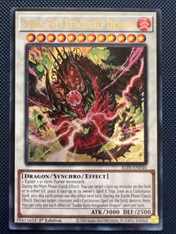 Yugioh Snake-Eyes Vengeance Dragon ALIN-EN040 Ultra Rare 1st Edition NM - Image 1