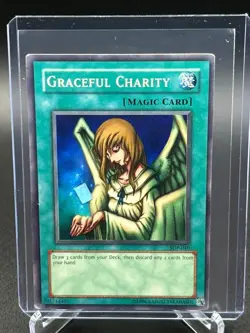 Yugioh TCG Graceful Charity Super Rare SDP-040 Holo Vintage LP - Image 1