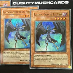 YUGIOH BLACKWING SHURA THE BLUE FLAME SUPER RARE RGBT-ENPP2 LIMITED EDITION X3 - Image 2