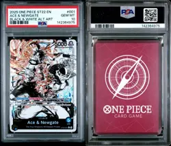 2025 ONE PIECE ST22-001 STARTER DECK ACE & NEWGATE B&W PARALLEL ALT ART PSA 10 - Image 3