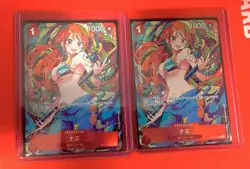 Bandai One Piece Card Game Nami ST01-007 Foil Japanese Lot of 2 - Image 1