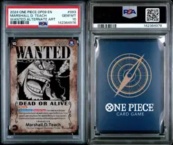 2024 One Piece OP09 EN Wanted #093 Marshall D. Teach PSA 10 GEM MINT - Image 3