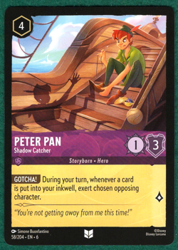 Peter Pan - Shadow Catcher - Azurite Sea #58 - Disney Lorcana TCG Card - Image 1