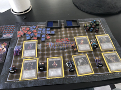 Assortment of Yugioh Dungeon Dice Monsters items. Playmat Cards and Figures - Image 1