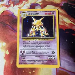 Pokemon TCG Alakazam Base Set Holo Card 1/102 Unlimited Holo Rare, LP Condition - Image 1