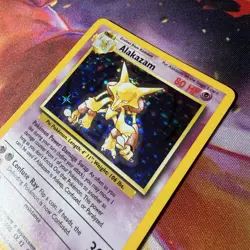 Pokemon TCG Alakazam Base Set Holo Card 1/102 Unlimited Holo Rare, LP Condition - Image 2