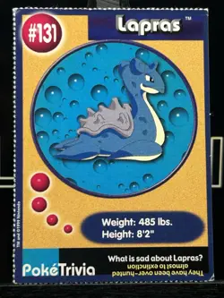 Lapras #131 Pokemon The First Movie Promo Card PokeTrivia PERFORATED - Image 3