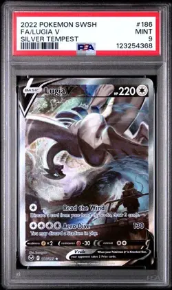 PSA 9 Lugia V 186/195 MINT Silver Tempest Full Art Pokemon Card - Image 1