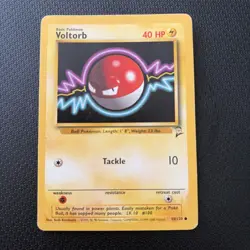 Pokemon Voltorb 98/130 Base Set 2 Common Card MP - Image 1