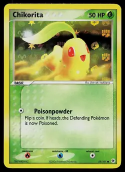 Pokemon Card - Chikorita Hidden Legends 55/101 Common Reverse Holo - Image 1