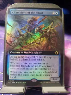 mtg borderless foil Champions of the Shoal, Lorwyn Eclipsed, unplayed NM - Image 1