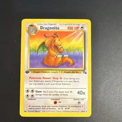 Pokemon TCG Dragonite 1st Edition Fossil Rare Regular 19/62 100 HP 1999 English - Image 1