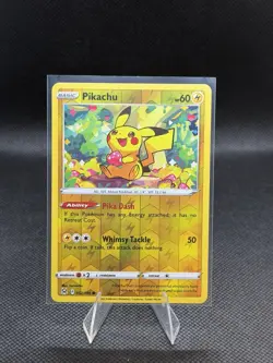 Pokemon TCG Lost Origin Pikachu #52/196 Reverse Holo Common LP - Image 1