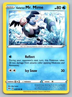 Pokemon TCG SWSH03: Darkness Ablaze Galarian Mr. Mime 035/189 - Image 1