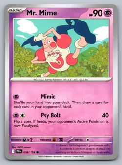 Pokemon TCG SV09: Journey Together Mr. Mime 058/159 - Image 1