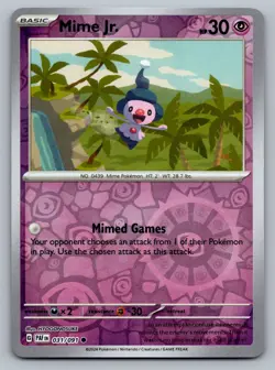 Pokemon TCG SV: Paldean Fates Mime Jr. 031/091 Reverse Holo - Image 1