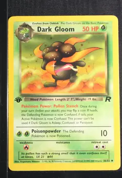 PSA 9 MINT 2000 Pokemon Team Rocket #36 Dark Gloom 1st Edition !!! - Image 4