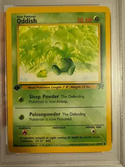 2000 Pokemon - 1st Edition Oddish Non Holo - Team Rocket 63/82 PSA 9 Mint! WOTC - Image 3