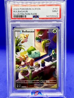 2024 Pokemon-Stellar Crown Bulbasaur #143 Illustration Rare PSA 9 - Image 3