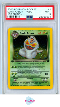 DARK ARBOK-HOLO 1ST EDITION POKEMON ROCKET 2000 2 PSA 9 - Image 1