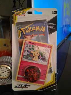 SEALED Pokemon Sun & Moon TEAM UP Blister Checklane Booster Pack Mimikyu - Image 1
