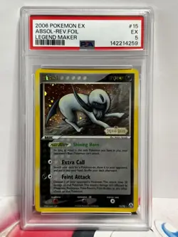 Pokemon Absol 15/92 Reverse Holo Foil 2006 ex Legend Maker PSA 5 Stamp - Image 1