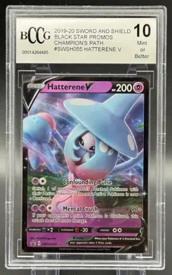 POKEMON 2019-2020 CHAMPION'S PATH HATTERENE V #SWSH055 BCCG 10 - Image 1