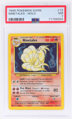 1999 Pokemon Base Set Ninetales Holo #12 PSA 7 - Image 1