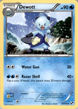 Dewott (29) Uncommon Black and White 29/114 LP Pokemon - Image 1