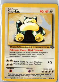 SNORLAX 27/64 RARE JUNGLE POKEMON HP DMG - Image 1