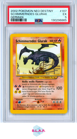 SCHIMMERNDES GLURAK GERMAN POKEMON NEO DESTINY 2002 107 POP 18 PSA 5 - Image 1