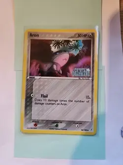 Pokemon TCG Aron 44/100 Crystal Guardians Stamped Reverse Holo LP - Image 1
