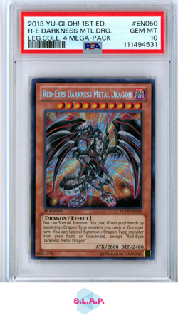 RED-EYES DARKNESS METAL DRAGON YU-GI-OH! EN050 2013 LCJW 1ST EDIT SEC RAR PSA 10 - Image 1