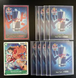 ONE PIECE CG Red Bull Double Don!! Promos Monkey.D.Luffy Complete Set - Image 1