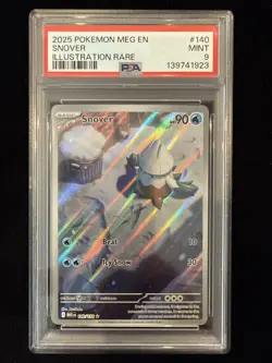 2025 Pokemon Snover PSA 9 #140 Illustration Trade Mega Evolution - Image 1