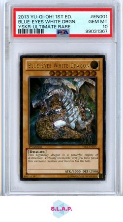 BLUE-EYES WHITE DRAGON YU-GI-OH! EN001 2013 YSKR 1ST ED. ULTIMATE RARE EN PSA 10 - Image 1