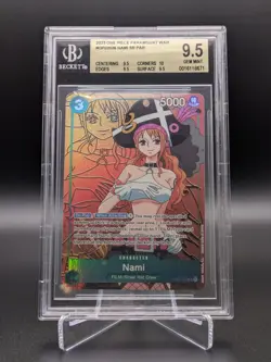 One Piece - Nami OP02-036 SR Alt Art - Paramount War English - BGS 9.5 Gem Mint - Image 1