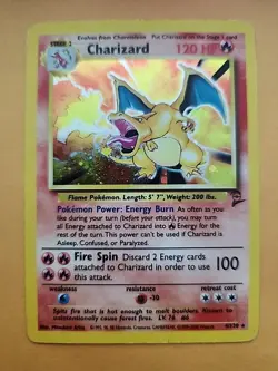 Pokemon TCG Charizard 4/102 Holo Card 1999-2000 Base Set 2 MP - Image 1