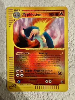 Pokemon TCG Typhlosion 28/165 Expedition Base Set WOTC Holo Rare Card NM - Image 1