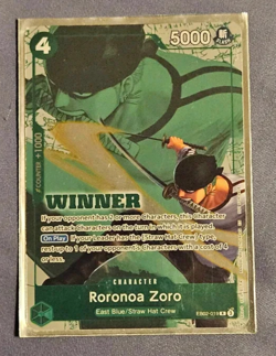 Roronoa Zoro EB02-019 (Winner Pack 2025 Vol. 3) One Piece Foil Promo Card NM/M - Image 1